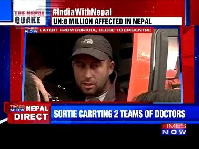 India air drops relief aid in Gorkha - Nepal Earthquake 2015