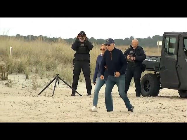 Watch Joe Biden and First Lady Jill Biden, secret service stroll along Rehoboth Beach in Delaware