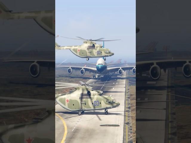 Two Mi-26 Cargo Helicopter Accidentally Comes Runway | Airplane Landing | Grand Theft Auto V