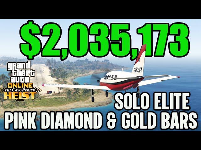 GTA Online Cayo Perico Heist- Velum Stealth Approach with Pink Diamond & Gold SOLO Elite $2,035,173