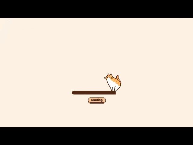 cute aesthetic Intro & Outro templates (orange cat on Loading Bar) | FREE FOR USE