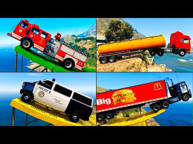 Trucks Jumping Into Water #9 - GTA 5 Cars Jumps COMPILATION