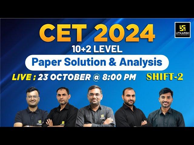 23 Oct Raj. Cet Paper Solution 2024 | Raj. CET(10+2) Paper Solution (Shift 2) | Utkarsh Classes