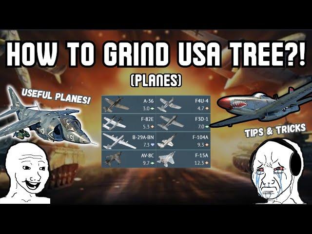 How To Grind USA Tech Tree?! (Aviation)| Which Planes should You use? (Tips & Useful Techniques!)