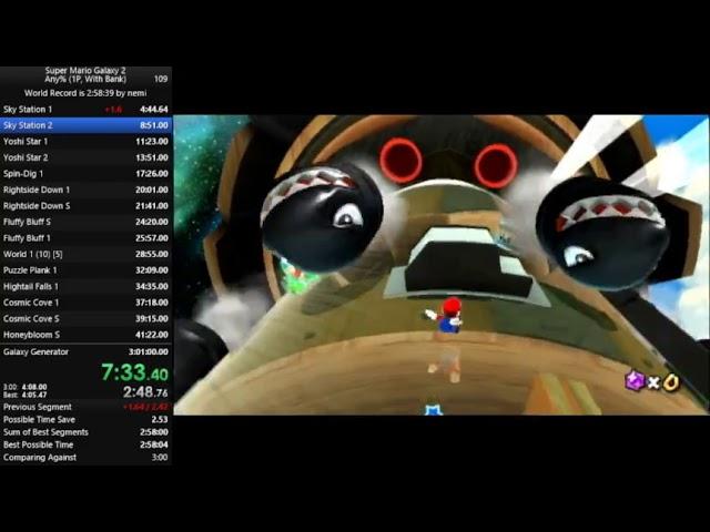 Super Mario Galaxy 2 - Any% Speedrun in 3:00:58 (Former PB on 5/31/2020)