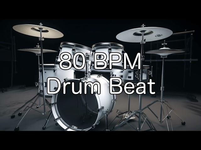 80 BPM Rock Drum Beat for Musical Practise