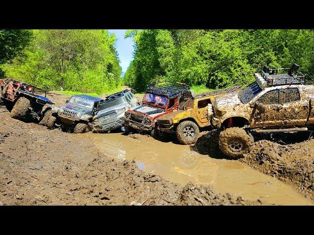 RC Cars in Mud | Tamiya Tundra, Axial Rubicon, Hummer H2, Defender 90, RC4WD Subzero, HG 401 Part 1