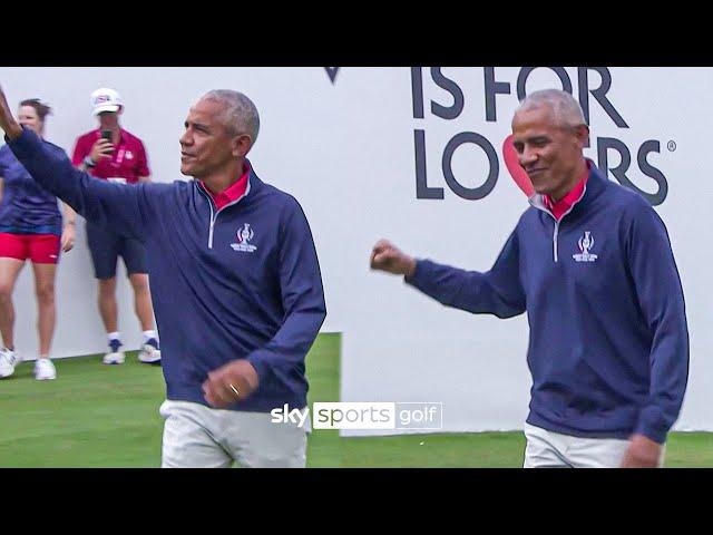 Barack Obama makes appearance at The Solheim Cup! 