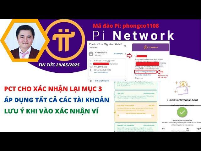 Pi Network| Pct Cho Xác Nhận Lại Mục 3| Áp Dụng Tất Cả Các Tài Khoản