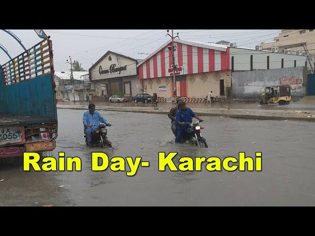 Karachi Rainy Day | Heavy Rain Overflow River Flood in Karachi Federal B Area Pakistan | Adeel Jamil