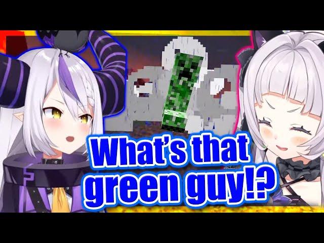 Laplus & Shion PANIC when CREEPERS suddenly appear on skyblock - Minecraft 【ENG Sub Hololive】