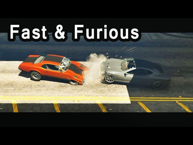 GTA V - Fast and Furious 7 Dom vs Shaw [Cemetery chase]