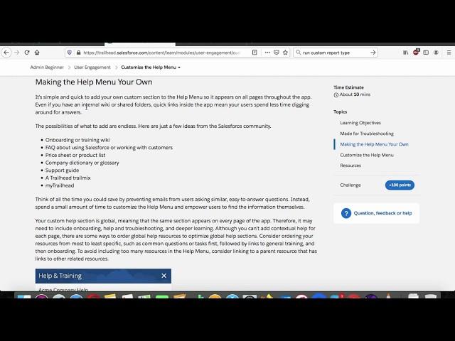 Customize the Help Menu in Salesforce