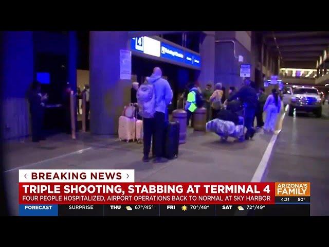 3 shot, 2 in custody after shooting, stabbing at Phoenix Sky Harbor Airport