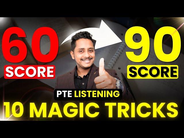 PTE Listening - 10 Magic Tricks to Score 60 to 90 | Skills PTE Academic