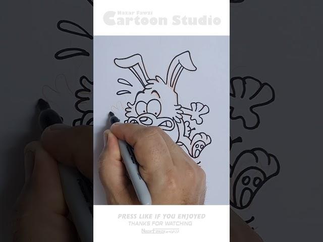 Drawing a surprised rabbit #funny #fun #art #drawing #disney #sketch #draw #funnyvideo