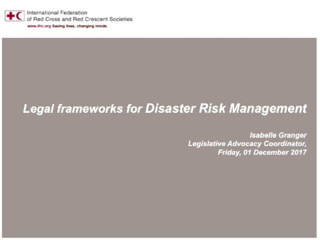 Legal Framework for Disaster Risk Management, Isabelle Granger