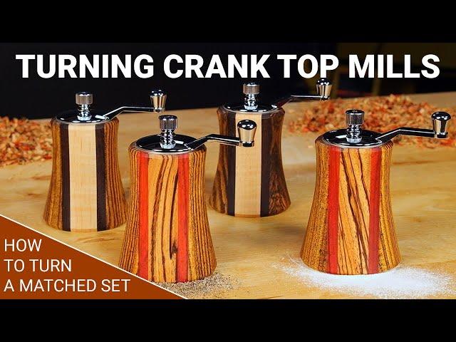 Turning a Crank Top Pepper Mill Set - Step-by-Step Guide