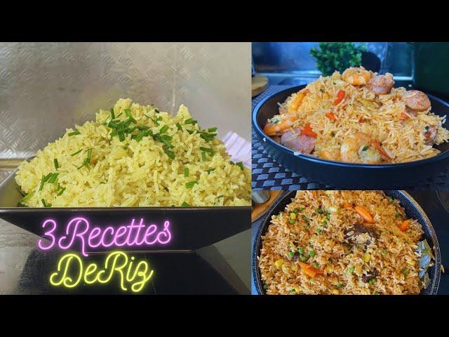 3 Recettes de RIZ super simple et très délicieux,le goût,le goût….facile et rapide à faire