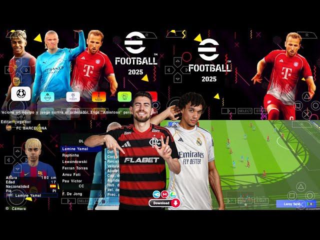 eFOOTBALL PES 2025 PPSSPP Android OFfline Full Update UCL, League, Kits 25/26 Season, 4K Graphics