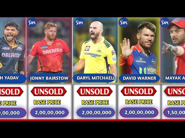 Unsold players in ipl 2025 || Unsold players list ipl unsold 2025