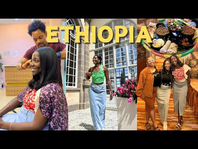 Days in my life in ETHIOPIA  (my first silk press, eating RAW beef, visiting a palace..)