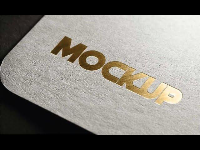 [PSD Mockup] Closeup Embossed Gold Logo | Adobe Photoshop