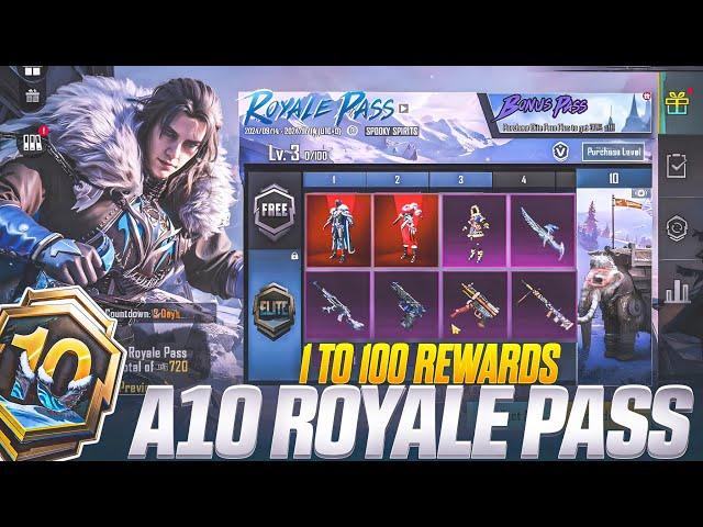 A10 Royale Pass 1 To 100 Rp Rewards | A10 Royal Pass Pubg/bgmi | A10 Rp Leaks 1 to 100