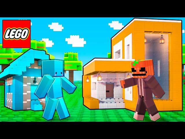 Awita vs Jardred en Batalla de Casas de LEGO en Minecraft!