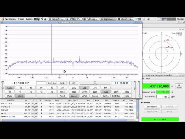 SwissCube satellite reception with Funcube Dongle and Arrow antenna