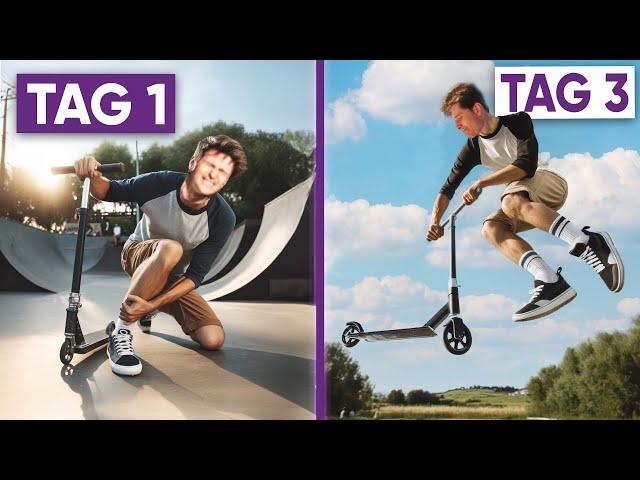 Tailwhip lernen? Anfänger lernt Scooter Tricks! (Selbstexperiment)