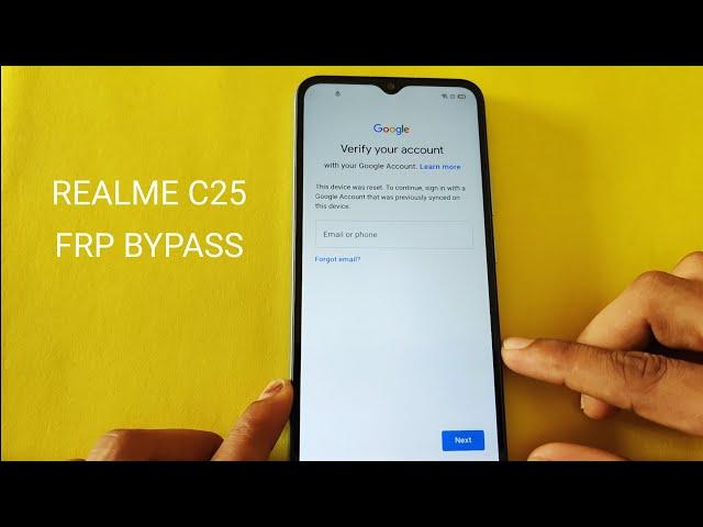 Realme C25 FRP Bypass Google Account