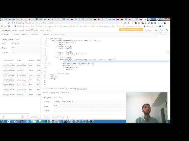 Leetcode 14 - Longest common prefix with drawing solution in python _2 end part