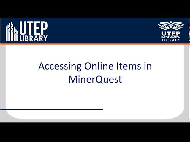 Accessing Online Items in MinerQuest