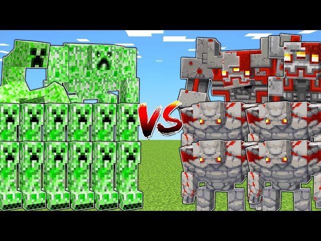 CREEPER ARMY vs REDSTONE GOLEMS