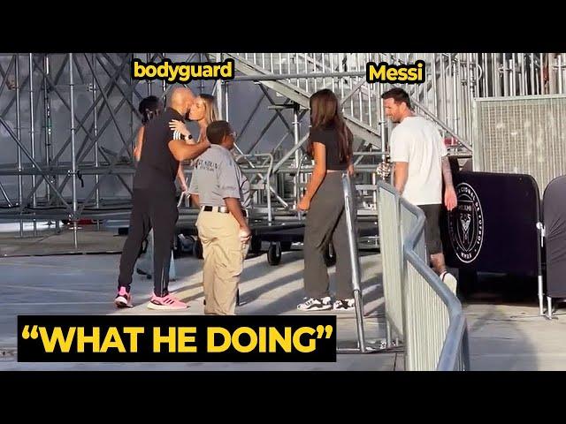 MESSI funny reaction when the bodyguard gave a cheek kiss to Suarez's wife | Football News Today