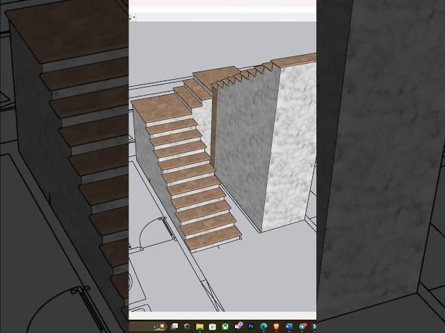 Staircase Design advance method inside Sketchup #viral #sketchup #cad