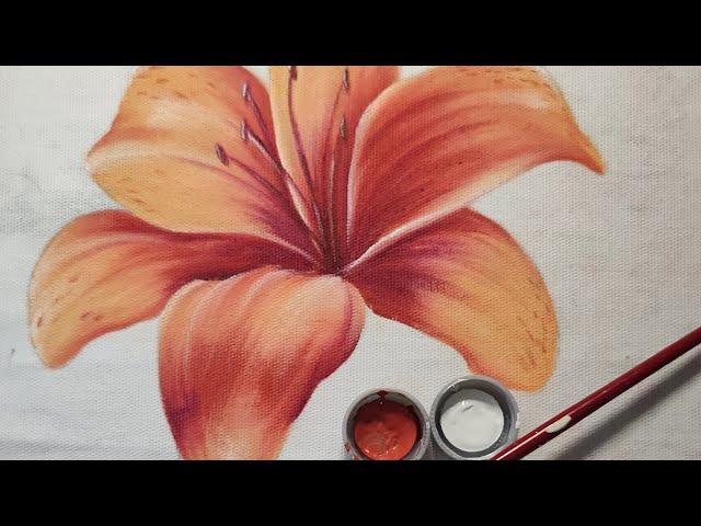 How to paint Lily - Fabric painting class.