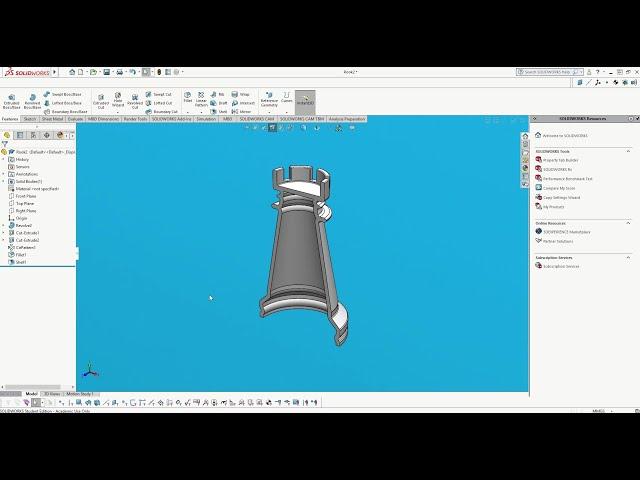 SolidWorks How to - Using the shell command and cross section feature