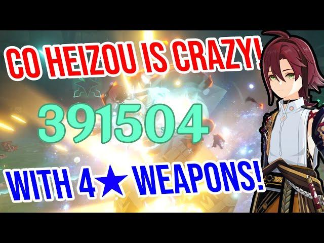 C0 Heizou is CRAZY! 4 Weapon Showcase! Genshin Impact 2.8