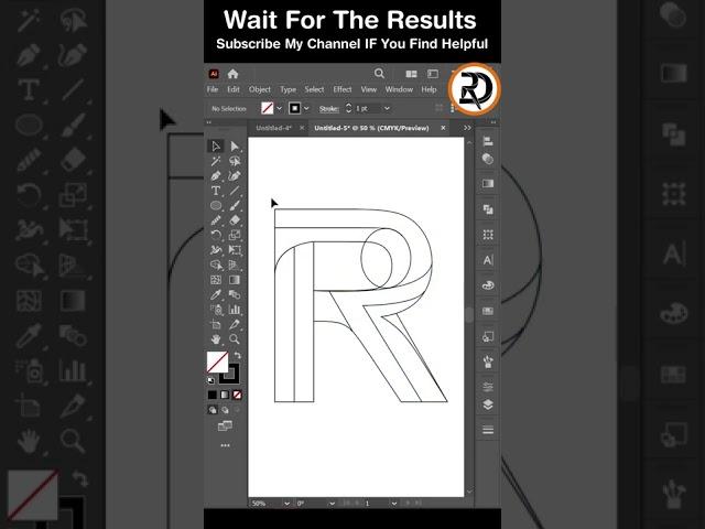 Beautiful R Letter Logo Design In Illustrator | #logo Tutorial #shorts #youtubeshorts