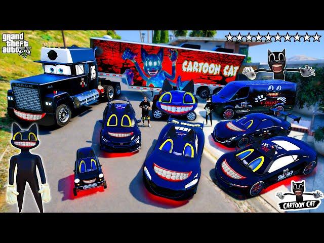 GTA 5 - Stealing CARTOON CAT CARS with Franklin! (Real Life Cars #199)