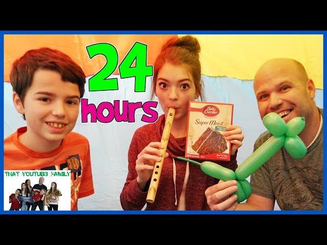 24 Hours Overnight In Air Box Forts! / That YouTub3 Family