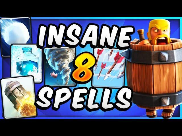 WINNING with ONLY SPELLS?! 8 SPELLS DECK in CLASH ROYALE!