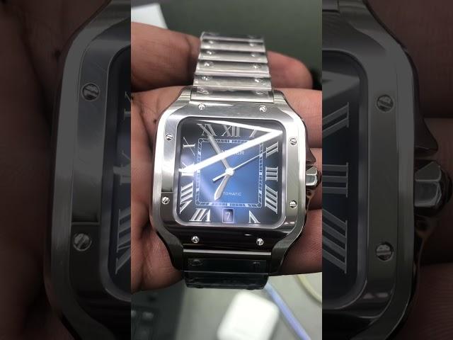 Cartier santos 100 xl blue dial unboxing #cartier #cartierwatches #luxurywatches #watchunboxing