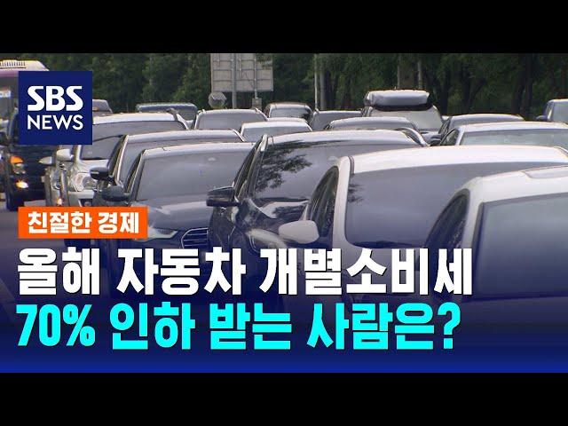 '이럴 경우' 차 바꾸면 개별소비세 70%↓…감면 효과 얼마나? / SBS / 친절한 경제