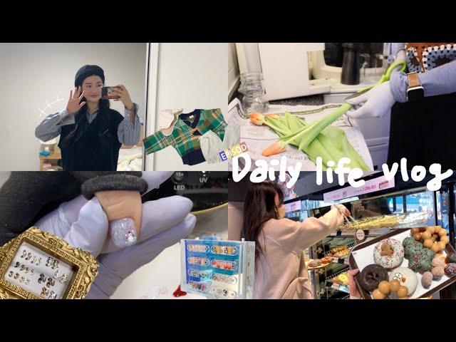 Eng*Sub [VLOG]네일리스트 브이로그(2021 마지막 브이로그, 쪼고미 눈사람, 고비 오가닉 머플러, 요고 망고비트, 던킨 크리스마스 도넛, 눈 펑펑 내린날의 기록)