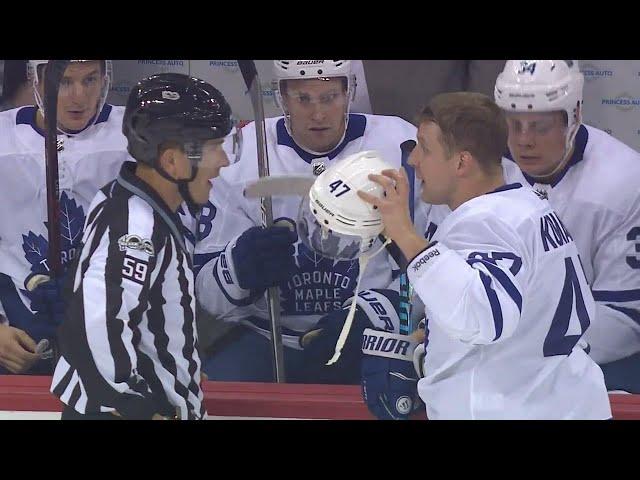 Komarov gets called for rare "illegal equipment" penalty