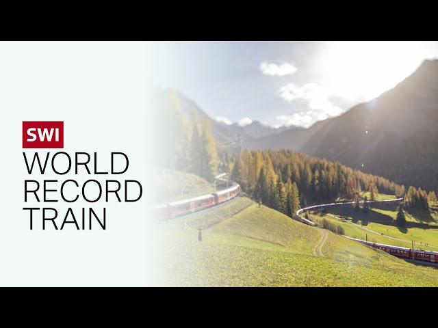 The world's longest passenger train through the Swiss alps