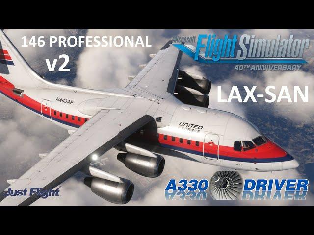 JustFlight 146 Professional v2 Ultra Short Haul | LAX - SAN | Real Airline Pilot